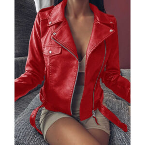 Modern Style Female Leather Jacket